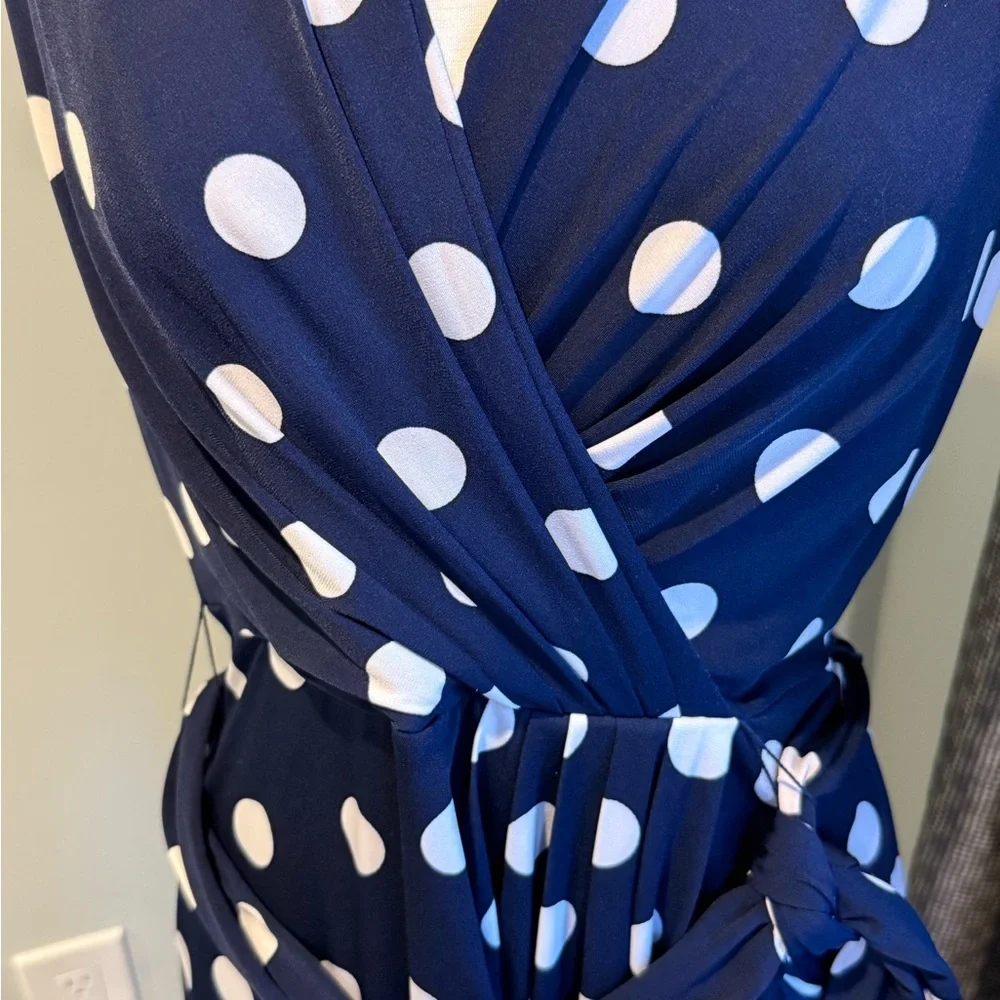 Eliza J. Navy Polka Dot Dress - classy look! - Picture 5 of 12